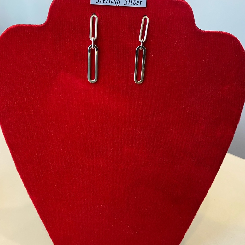 Safety Pin Earring Silver